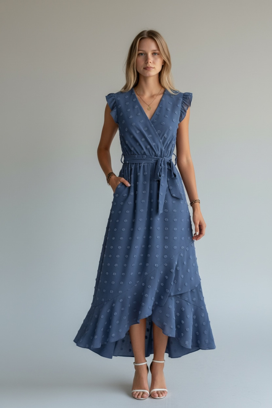 Dot Maxi Dress Blue